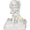 Dekorácia MagicHome, Modliaci anjelik na knihe, LED, polyresin, na hrob, 11,5x7,5x13,5 cm