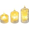 Sviečka MagicHome Vianoce, sada 3 ks, LED teplá biela, jednoduché svietenie, 3,7x5/6,5/8 cm