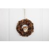 Veniec MagicHome Vianoce, prírodný, závesný, hnedý, so sovou, 30x8 cm