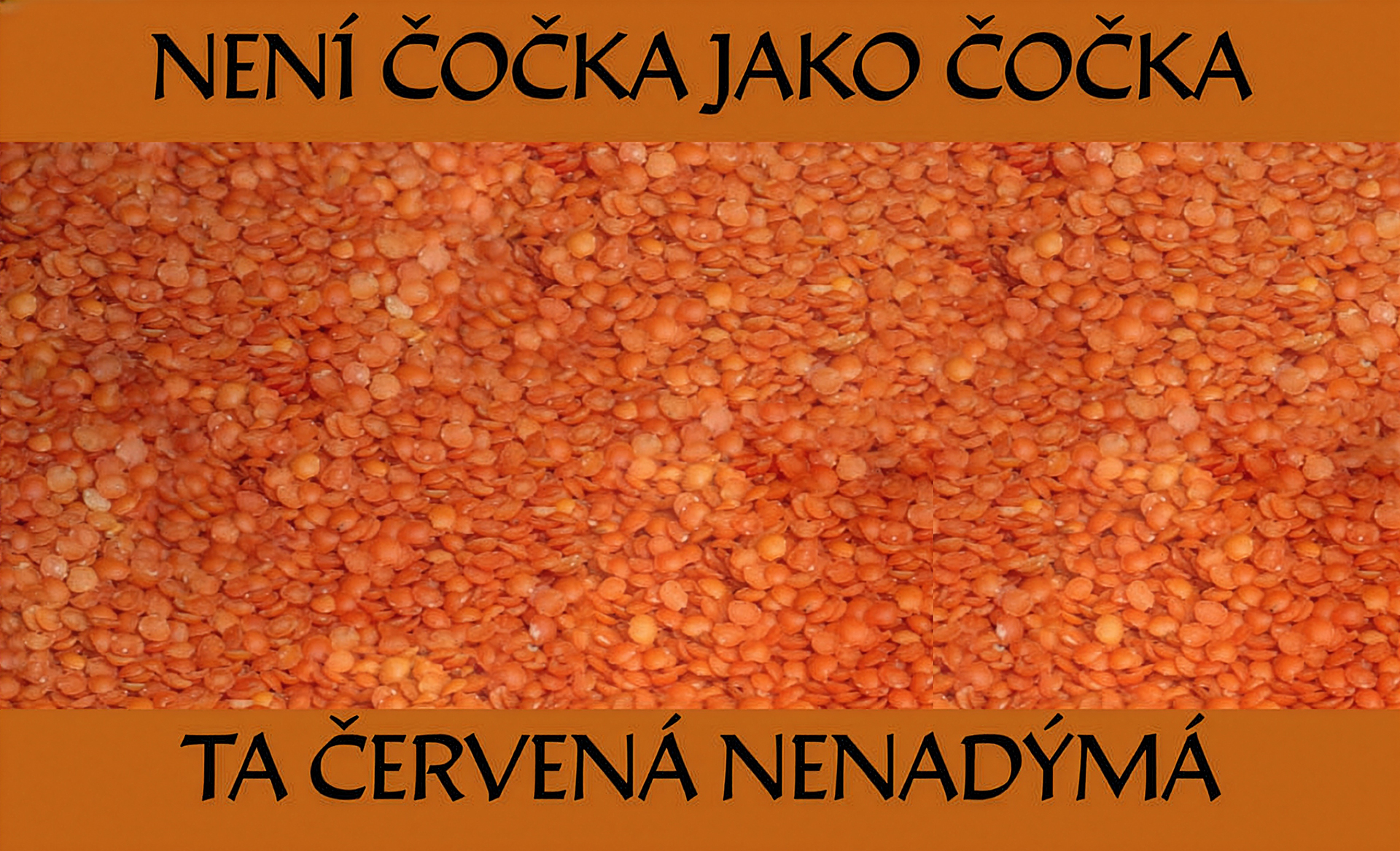 Červená čočka půlená