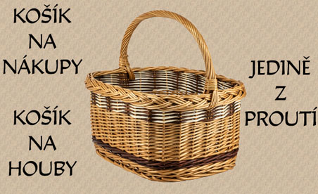 Proutěný koš na nákup a houbaření