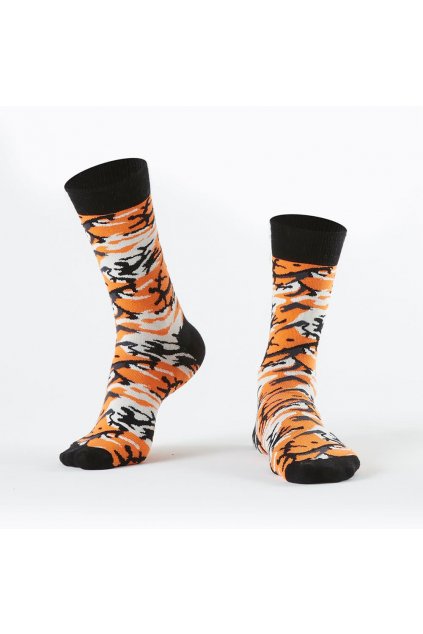 Pánské ponožky Fasardi oranžové se vzorem