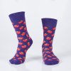 Fialové pánské ponožky Fasardi s motivy jahod