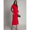 Hladké rolákové šaty s dlouhým rukávem, červené FG678