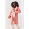Klasický dámský kabát s řetízky, lososová 7648