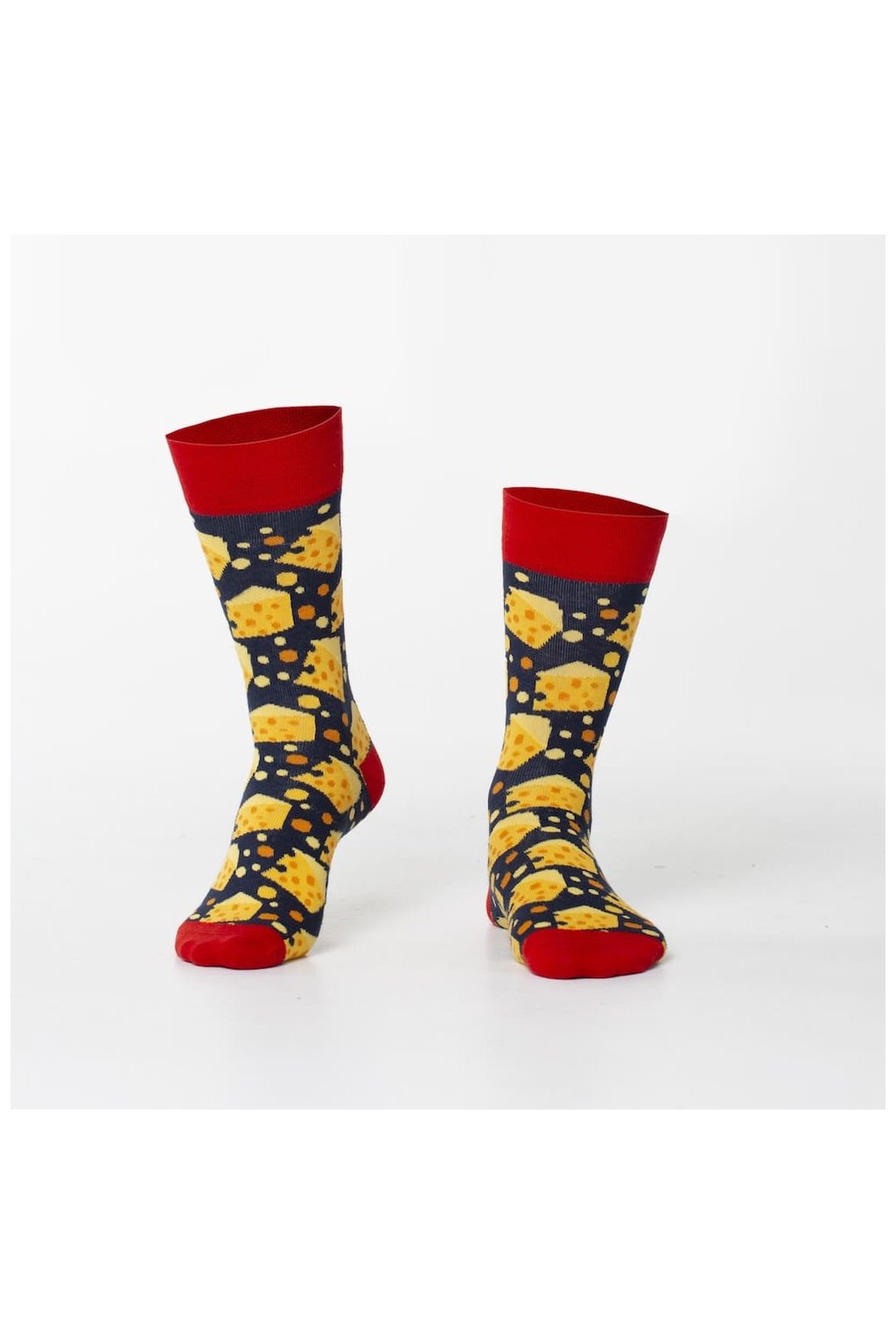 Barevné pánské ponožky Fasardi s motivem sýrů