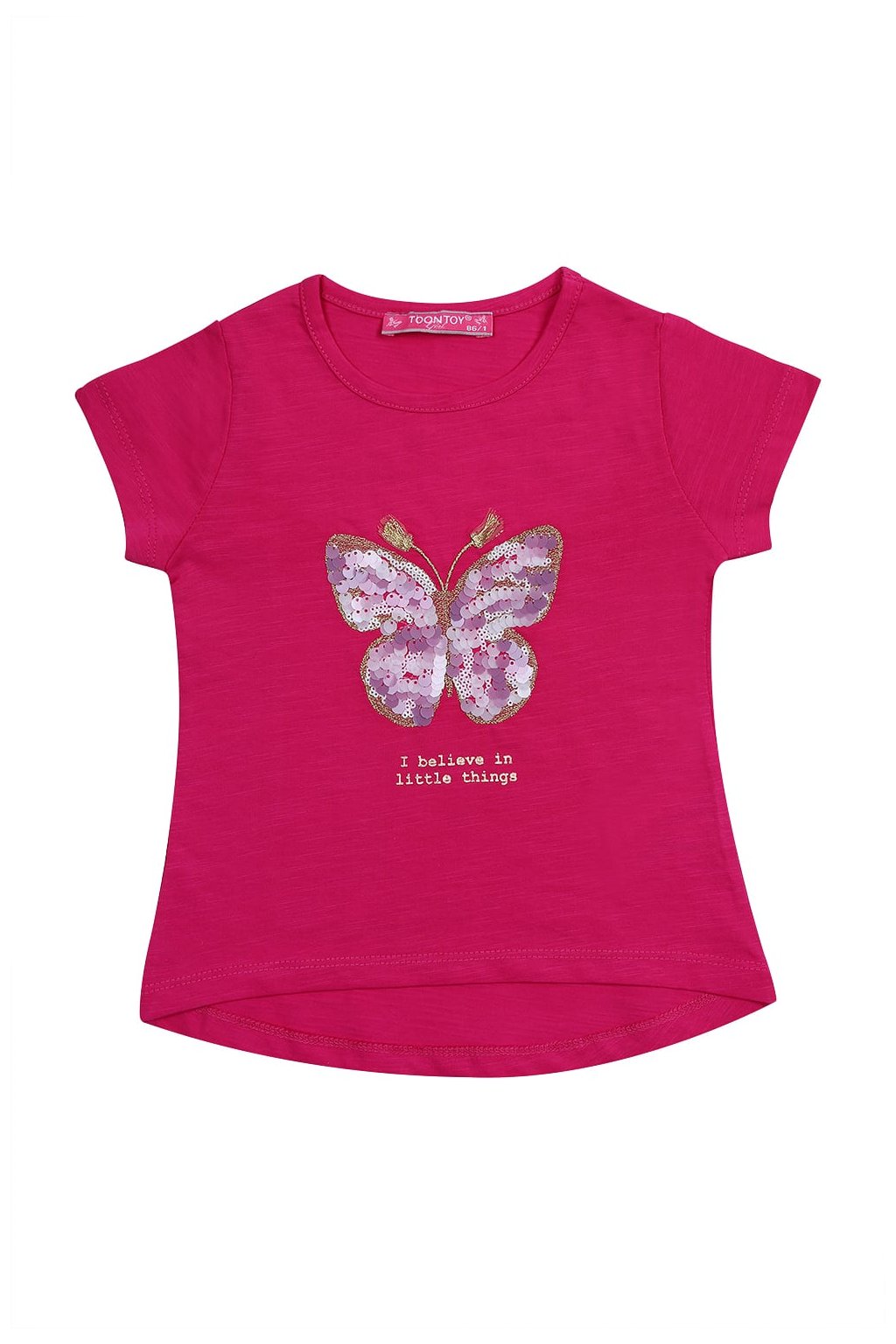 Dívčí tričko s motýlem Fasardi  amarantové