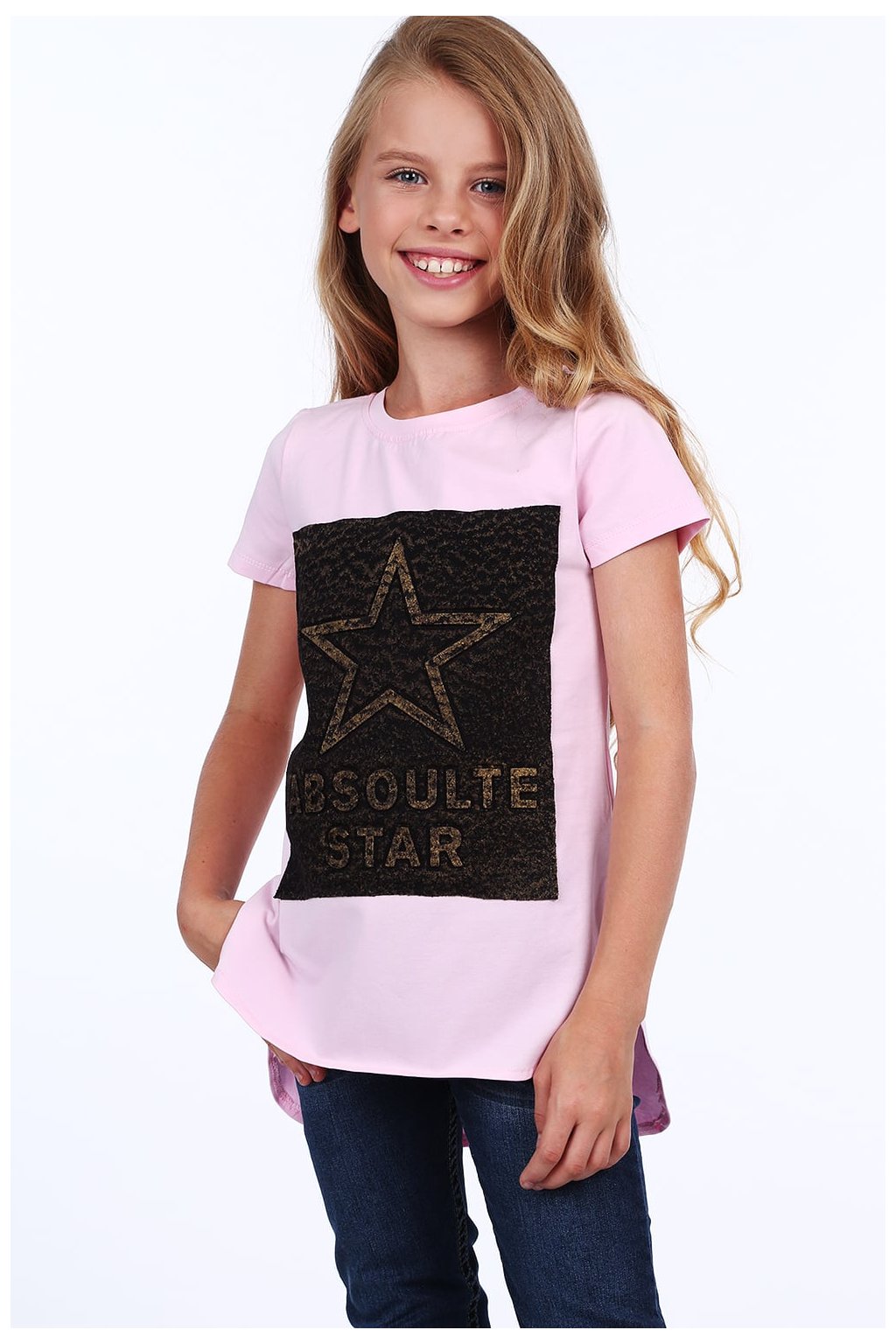 Dívčí tričko s nápisem ABSOLUTE STAR Fasardi světle růžové