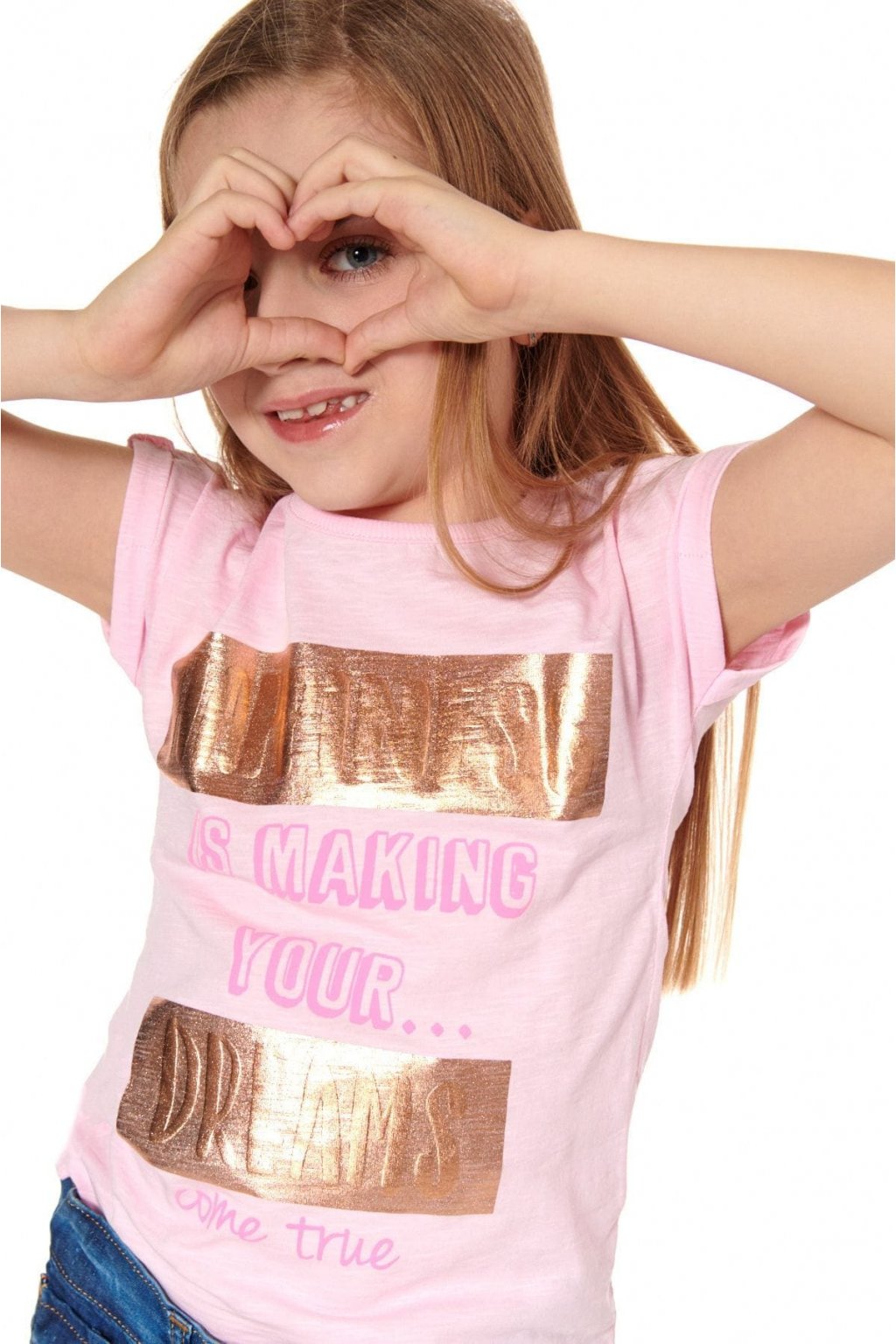 Dívčí tričko s nápisem Fasardi světle růžové