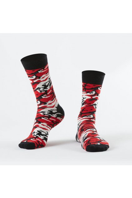 Barevné pánské ponožky Fasardi s motivem červené