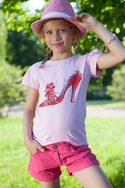 Dívčí růžové šortky Fasardi amarantové