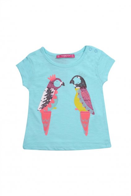 Dívčí tričko Fasardi s papoušky mátové