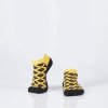 Žluto-černé krátké dámské ponožky Fasardi s motivem