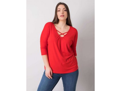 Červené plus size triko Carmen