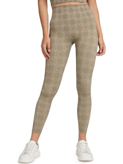 della womens logo print ribbed leggings