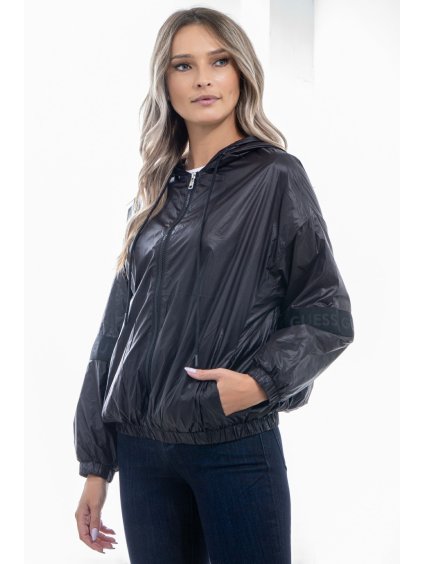 Guess dámská Madelyn větrová podšitá bunda s logem černá