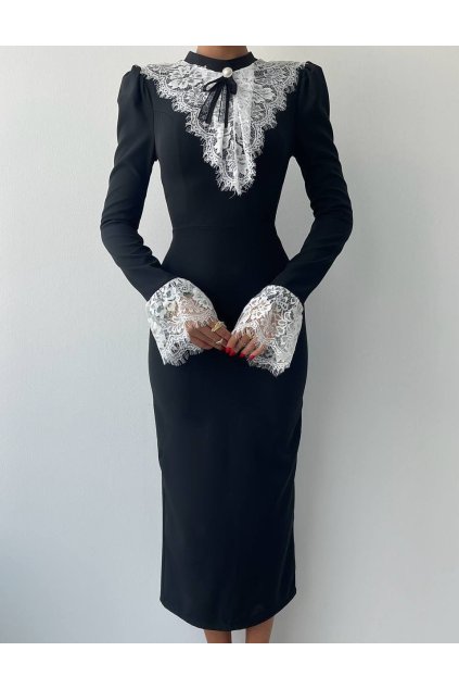Elegantné čierne šaty „Victoria Lace“