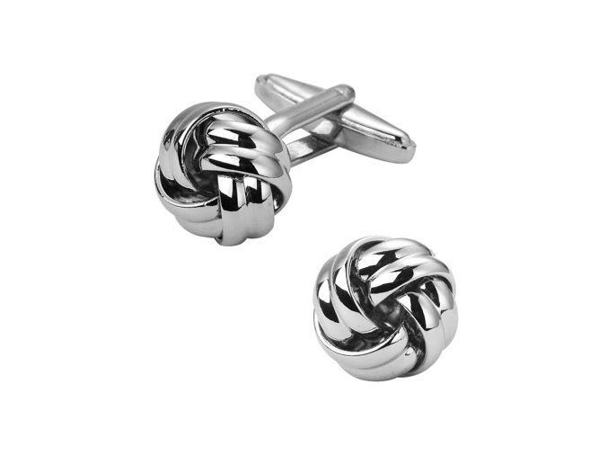 Stříbrné manžetové knoflíčky Knot Simple Double