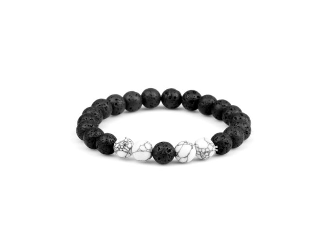 Náramek Volcano Black & White Elastic: Moderní elastický náramek s černobílým designem, který poskytuje ostrý vizuální kontrast a univerzálnost.