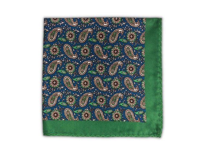 2475 1 zeleno modry kapesnicek do saka paisley