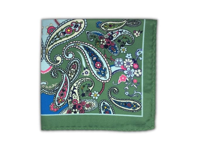 2478 1 zeleny kapesnicek do saka paisley