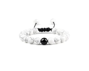 Náramek Magnezit White: Bílý magnezitový náramek, který přináší čistý a svěží vzhled s nádechem sofistikovanosti.