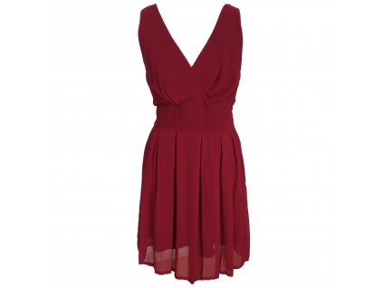 Elegantní červené šaty s řasenou sukní Orsay