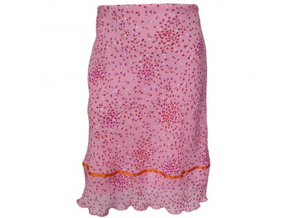 Dětská růžová pružná sukně s kytičkami Kute