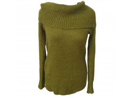 Zeleno-žlutý mohérový svetr s rolákovým límcem Reserved