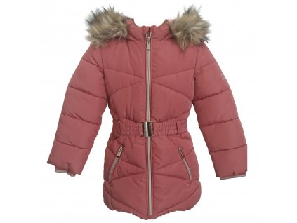 Dětská růžová zimní bunda s kožíškovou kapucí Girls Rule C&A