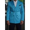 Pánske tyrkysové dvojradové sako Blue