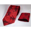 Pánsky set : červená kravata a vreckovka