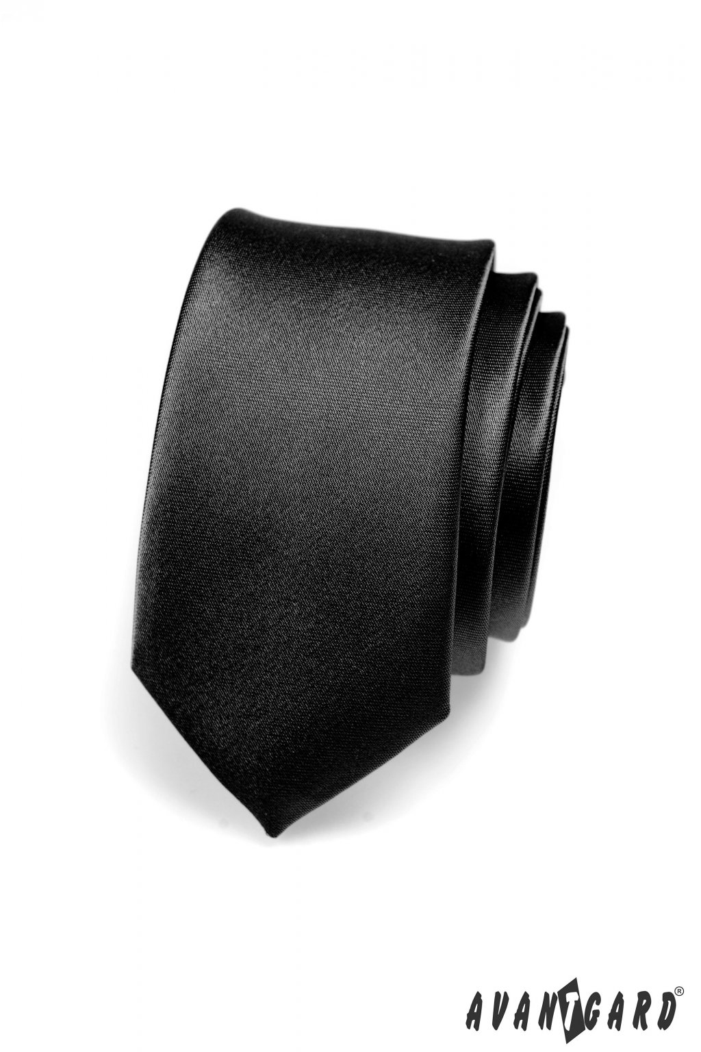 Černá kravata Slim lesklá 551 - 705