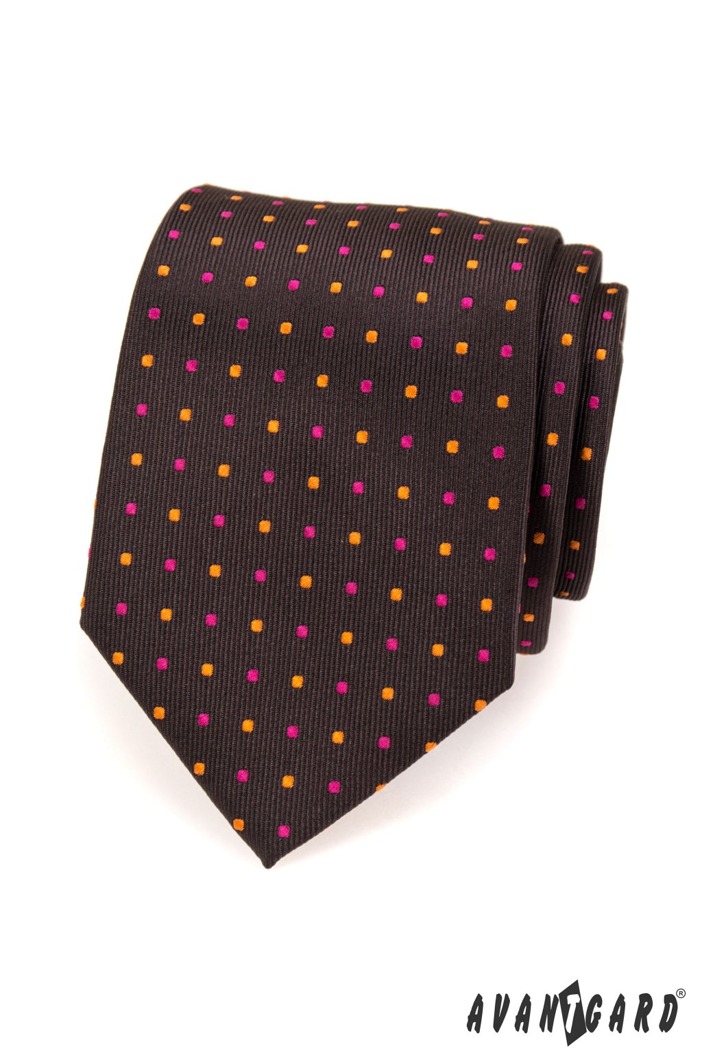 Hnědá luxusní kravata barevný vzorek 561 - 9459