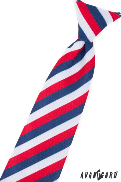 Chlapecká kravata trikolóra bílá/červená/modrá 558-111218