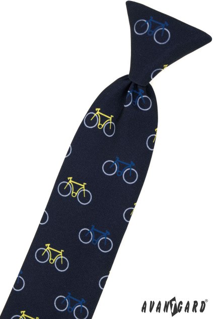 Chlapecká kravata modrá / vzor cyklistika 548-05009