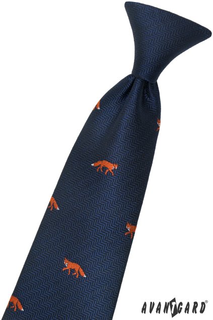 Chlapecká kravata modrá/liška 558-62157