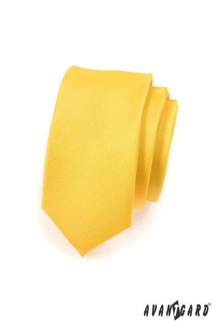 Kravata SLIM žlutá mat 551-7700