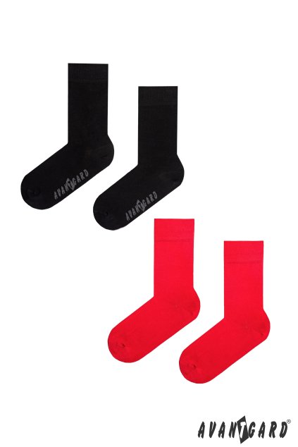 Set Ponožky 2 páry červená a černá 778-05021
