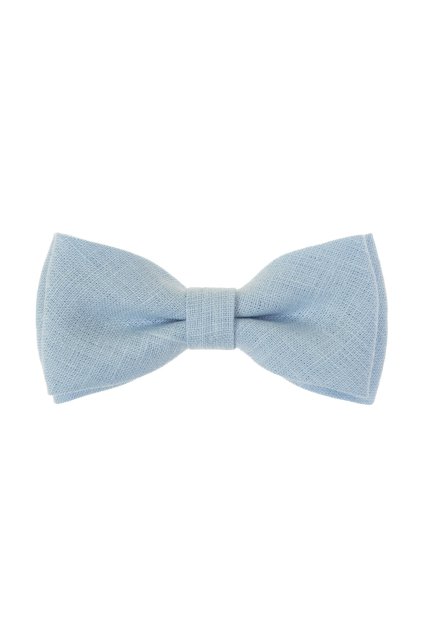 Lněný motýlek PREMIUM s kapesníčkem modrá 609-111