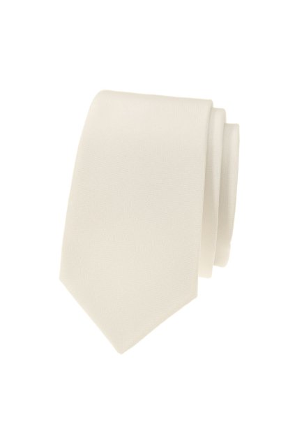 Kravata SLIM LUX smetanová mat 571-95008