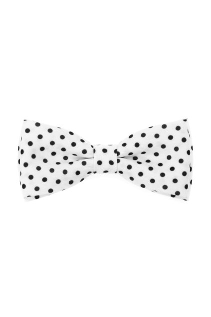 Motýlek s kapesníčkem bílá s černými puntíky 575-1976