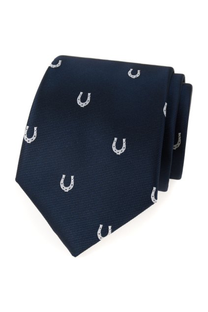 Kravata LUX modrá/podkovy 561-81190