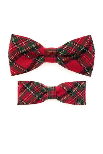 Sada bavlněných motýlků Otec a syn červená 775-5135