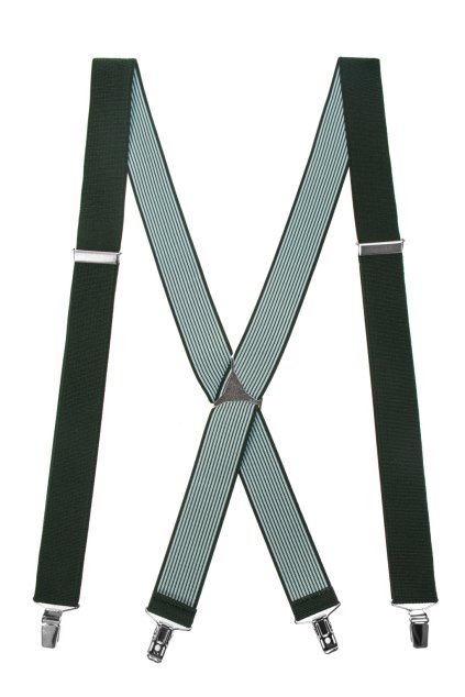 Šle X s kovovým středem a zapínáním na klipy - 35 mm zelená, kovový střed 871-4700