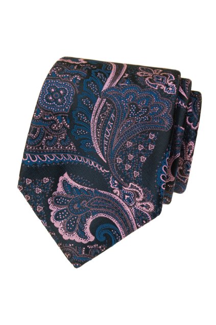 Kravata LUX modrá/růžová 561-22602