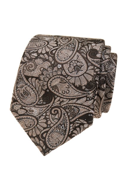 Kravata LUX hnědá/béžová 561-22636