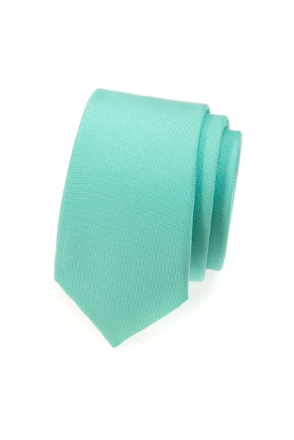 Kravata SLIM mátová mat 551-7939