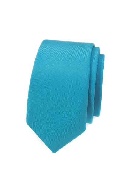 Kravata SLIM tyrkysová mat 551-7941