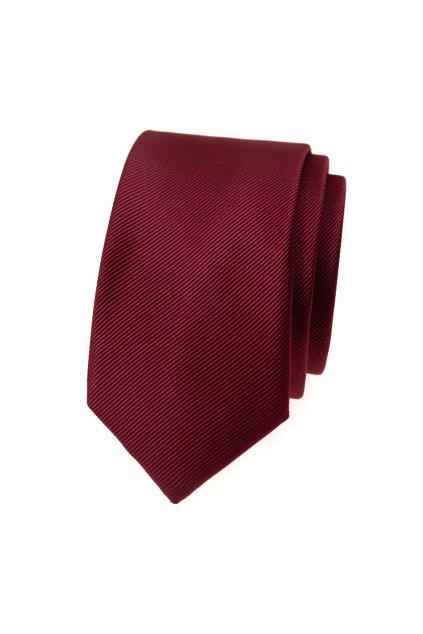 Kravata SLIM LUX bordó 571-22498